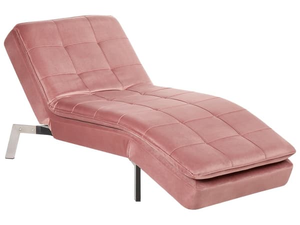 Sjeselong Rosa Tuftet Fløyel Justerbar Rygg Ben Moderne Glam
