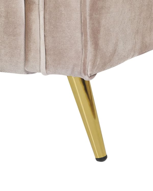 Lenestol Taupe Fløyel 90 x 67 x 85 cm Gullfargede ben Avtakbare sete- og ryggputer Retro og glamorøs stil Hvilestol