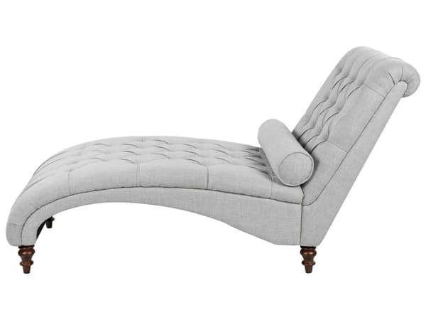 Sjeselong grå fløyel Chesterfield Buttoned Moderne stue sjeselong treben
