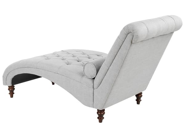 Sjeselong grå fløyel Chesterfield Buttoned Moderne stue sjeselong treben