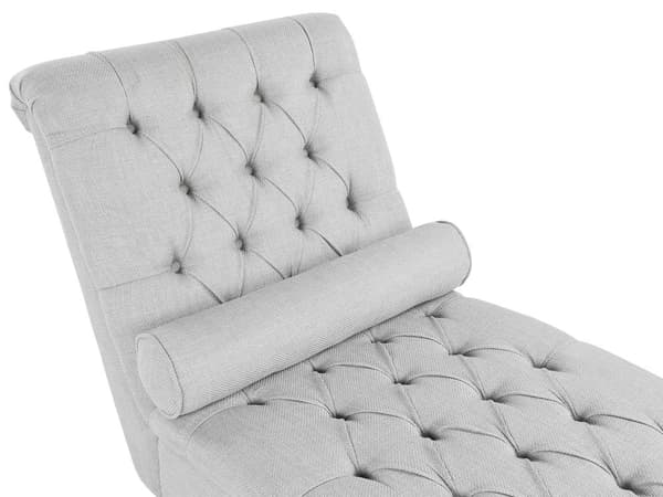 Sjeselong grå fløyel Chesterfield Buttoned Moderne stue sjeselong treben