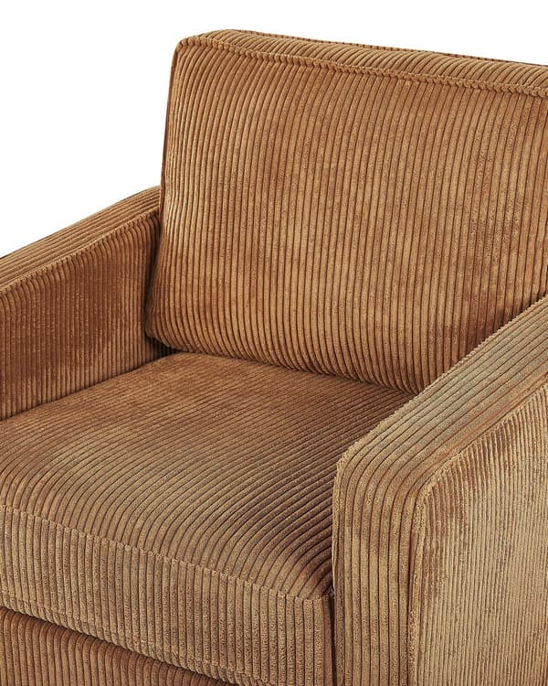 Lenestol Brun Kordfløyel Sølvfarget understell 76 x 82 x 82 cm Minimalistisk design Hvilestol Stue