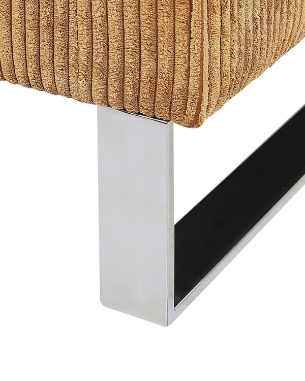 Lenestol Brun Kordfløyel Sølvfarget understell 76 x 82 x 82 cm Minimalistisk design Hvilestol Stue