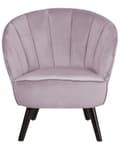 Miniatyrbilde 5 av 10: Lenestol Rosa Polstret Fløyel Glam Skjellformet rygg Glamour Moderne Stue Soverom