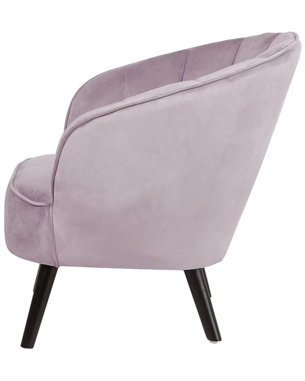 Lenestol Rosa Polstret Fløyel Glam Skjellformet rygg Glamour Moderne Stue Soverom