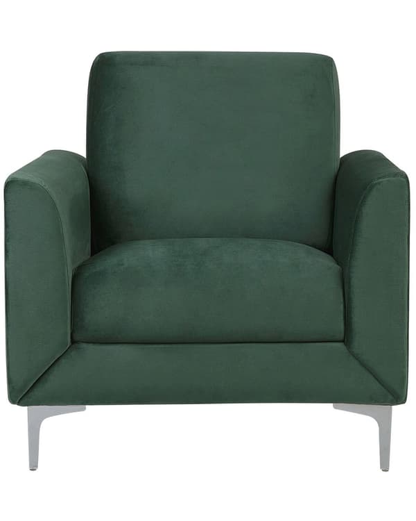 Lenestol Grønn Fløyel 75 x 89 x 90 cm Tykk Stol Retro Stil