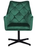 Miniatyrbilde 5 av 9: Lenestol Grønn Fløyel 73L x 61W x 95H Tufted Rygg Enkelt Metallben Glam