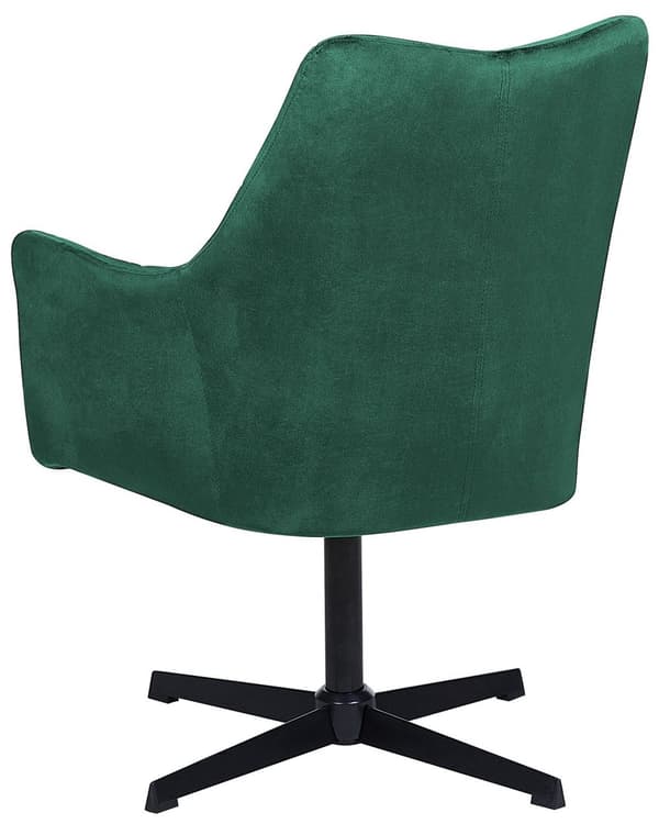 Lenestol Grønn Fløyel 73L x 61W x 95H Tufted Rygg Enkelt Metallben Glam