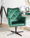 Miniatyrbilde 2 av 9: Lenestol Grønn Fløyel 73L x 61W x 95H Tufted Rygg Enkelt Metallben Glam
