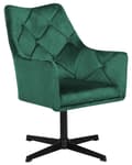 Miniatyrbilde 1 av 9: Lenestol Grønn Fløyel 73L x 61W x 95H Tufted Rygg Enkelt Metallben Glam