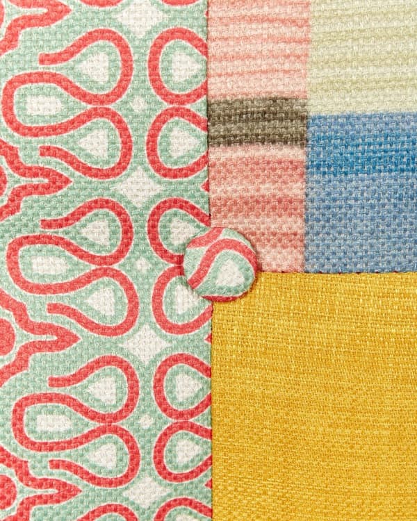 Lenestol Flerfarget stoff Patchwork møbeltrekk Knappet Retro Klubbstol Retrostil