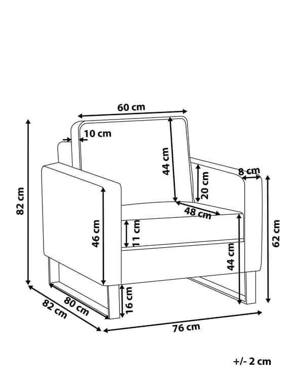 Lenestol Grafittgrå Polyesterstoff Sølvfarget understell 76 x 82 x 82 cm Minimalistisk design Hvilestol Stue