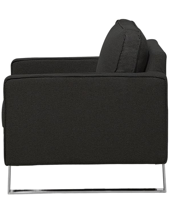 Lenestol Grafittgrå Polyesterstoff Sølvfarget understell 76 x 82 x 82 cm Minimalistisk design Hvilestol Stue