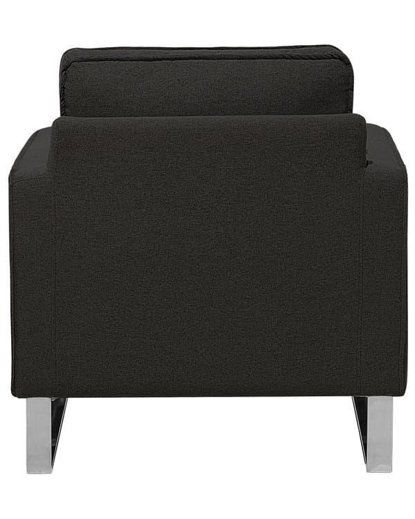 Lenestol Grafittgrå Polyesterstoff Sølvfarget understell 76 x 82 x 82 cm Minimalistisk design Hvilestol Stue