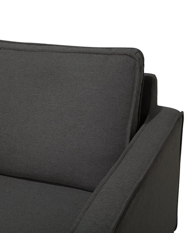 Lenestol Grafittgrå Polyesterstoff Sølvfarget understell 76 x 82 x 82 cm Minimalistisk design Hvilestol Stue
