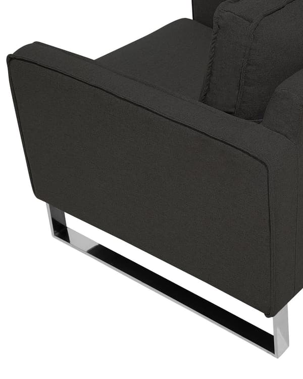 Lenestol Grafittgrå Polyesterstoff Sølvfarget understell 76 x 82 x 82 cm Minimalistisk design Hvilestol Stue