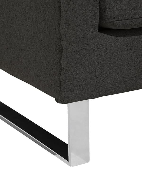 Lenestol Grafittgrå Polyesterstoff Sølvfarget understell 76 x 82 x 82 cm Minimalistisk design Hvilestol Stue