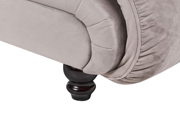 Venstrehånds sjeselong Taupe polyestertrekk Biscuit polstring Svarte ben Moderne Design
