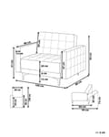 Miniatyrbilde 3 av 11: Lenestol Svart Imitert skinn Justerbar rygg Metallben Dekorative knapper Moderne design Hvilestol Stue