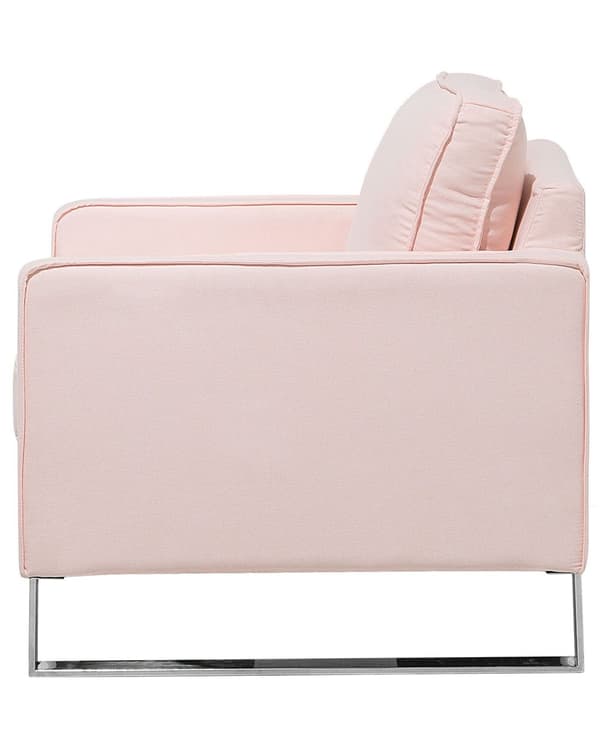 Lenestol Rosa Polyesterstoff Sølvfarget understell 76 x 82 x 82 cm Minimalistisk design Hvilestol Stue