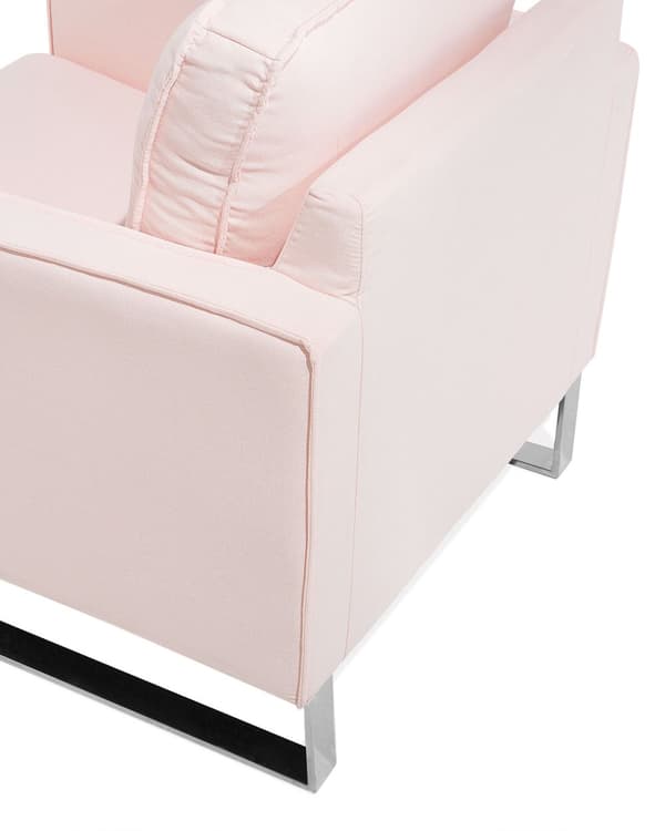 Lenestol Rosa Polyesterstoff Sølvfarget understell 76 x 82 x 82 cm Minimalistisk design Hvilestol Stue
