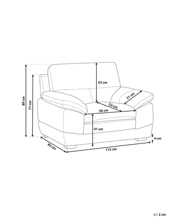 Lenestol Brunt Skinn 85L x 115W x 89H cm Ekstra Sitteplass Retro