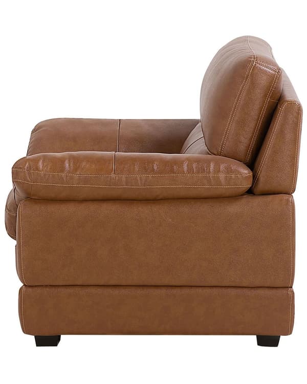 Lenestol Brunt Skinn 85L x 115W x 89H cm Ekstra Sitteplass Retro