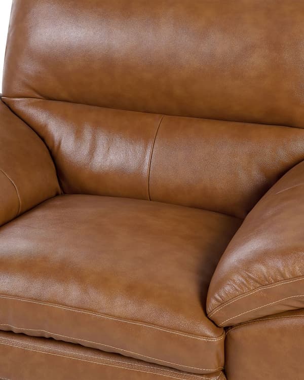 Lenestol Brunt Skinn 85L x 115W x 89H cm Ekstra Sitteplass Retro