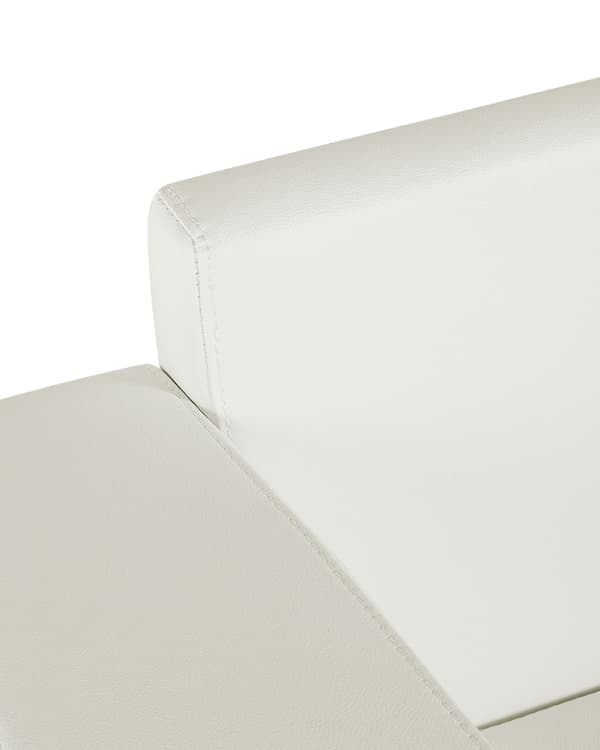 Lenestol Klubbstol Hvit Spalteskinnkledning Forkrommede Ben Retrodesign