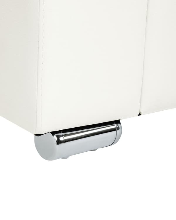 Lenestol Klubbstol Hvit Spalteskinnkledning Forkrommede Ben Retrodesign