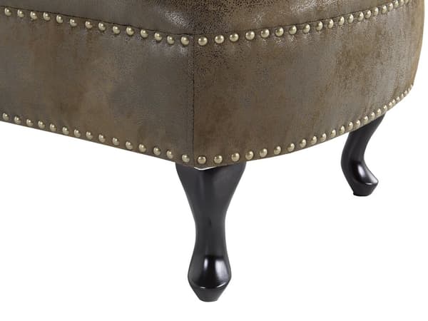 Sjeselong Brun Imitert semsket skinn Venstre hånd Knapper Chesterfield-stil Klassisk