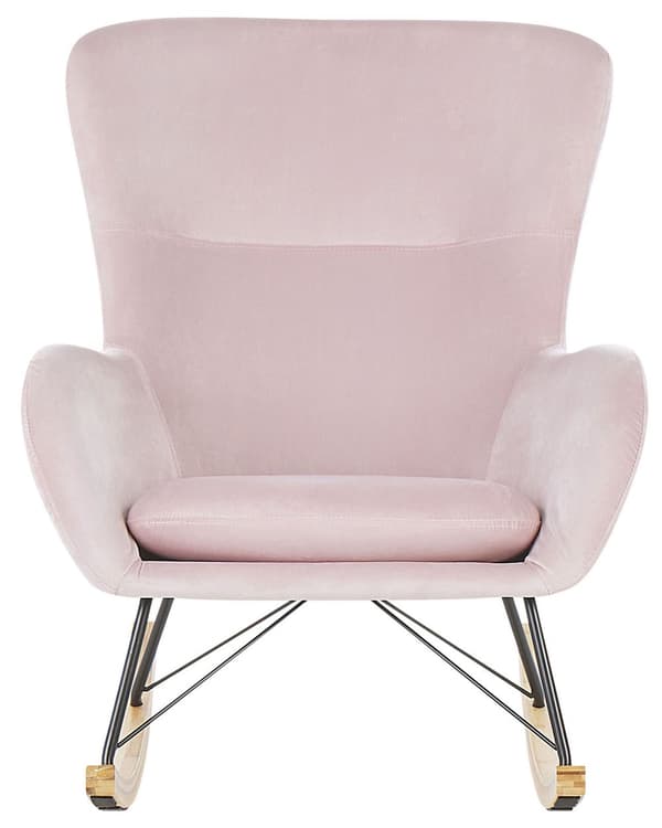 Gyngestol Rosa Fløyel Treben Stue barnerom Elegant