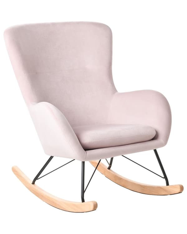 Gyngestol Rosa Fløyel Treben Stue barnerom Elegant