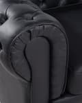Miniatyrbilde 8 av 9: Chesterfield Lenestol Svart Ekte Skinn Moderne