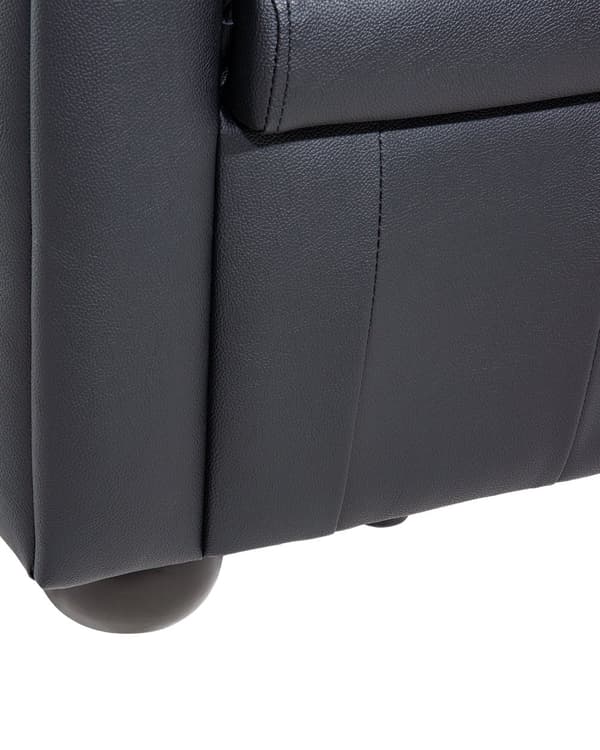 Chesterfield Lenestol Svart Ekte Skinn Moderne