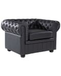 Miniatyrbilde 1 av 9: Chesterfield Lenestol Svart Ekte Skinn Moderne