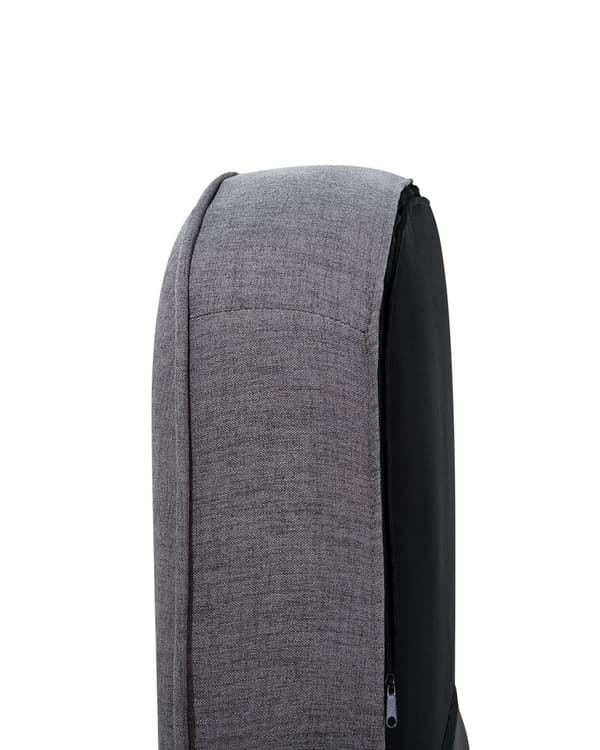 Lenestol Mørkegrå Polyesterstoff 75 x 93 x 90 cm Svarte ben Dekorative knapper og spikerhoder Chesterfield-stil Hvilestol