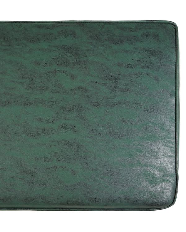 Chesterfield Lenestol Grønn Kunstskinn Møbeltrekk Mørkt Tre Ben