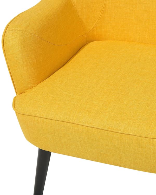 Lenestol Gul Klubbstol Retrostil med Trebein