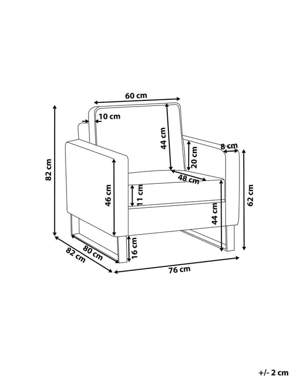 Lenestol Brun Kunstskinn Sølvfarget understell 76 x 82 x 82 cm Minimalistisk design Hvilestol Stue