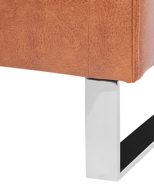 Lenestol Brun Kunstskinn Sølvfarget understell 76 x 82 x 82 cm Minimalistisk design Hvilestol Stue
