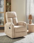 Miniatyrbilde 4 av 11: Lenestol Beige Stofftrekk Polyester Hvit USB-port Moderne posisjoneringsstol Design Stue