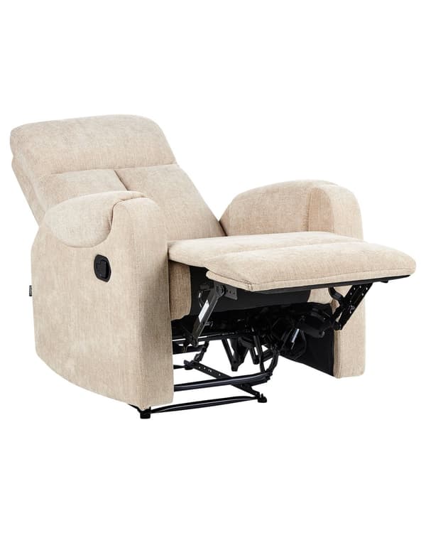 Lenestol Beige Stofftrekk Polyester Hvit USB-port Moderne posisjoneringsstol Design Stue