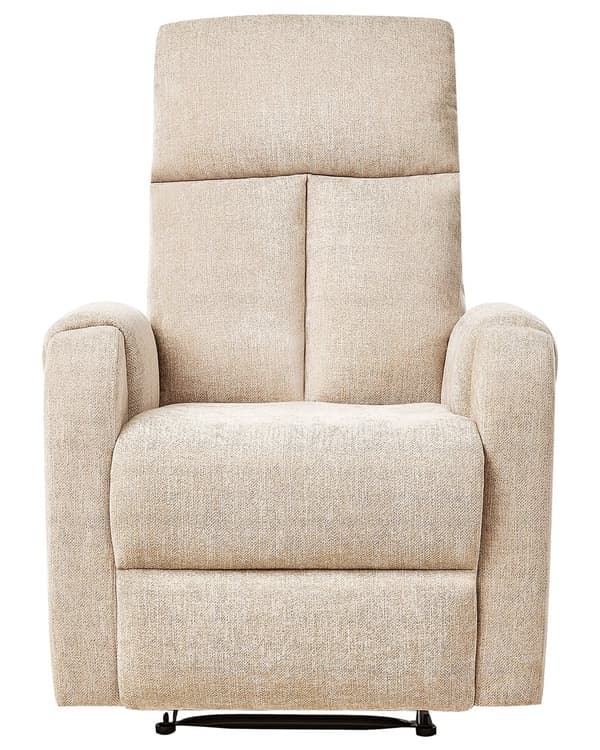 Lenestol Beige Stofftrekk Polyester Hvit USB-port Moderne posisjoneringsstol Design Stue