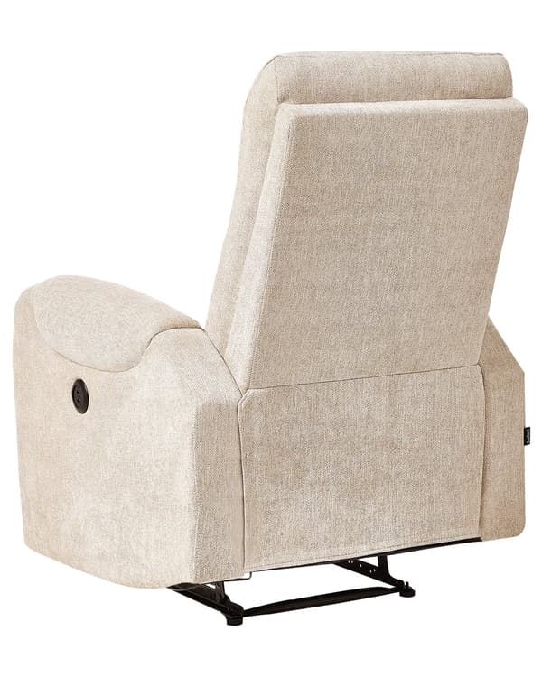 Lenestol Beige Stofftrekk Polyester Hvit USB-port Moderne posisjoneringsstol Design Stue