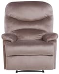 Miniatyrbilde 4 av 10: Hvilestol Taupe Fløyel Polstring Manuelt Justerbar Rygg Fotstøtte Retro Design Lenestol