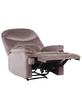 Miniatyrbilde 5 av 10: Hvilestol Taupe Fløyel Polstring Manuelt Justerbar Rygg Fotstøtte Retro Design Lenestol