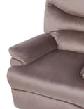 Miniatyrbilde 7 av 10: Hvilestol Taupe Fløyel Polstring Manuelt Justerbar Rygg Fotstøtte Retro Design Lenestol