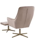 Miniatyrbilde 5 av 8: Lenestol og fotskammel Beige fløyelspolstring Gull metallben Moderne Retro Tradisjonell Stue Interiørdel