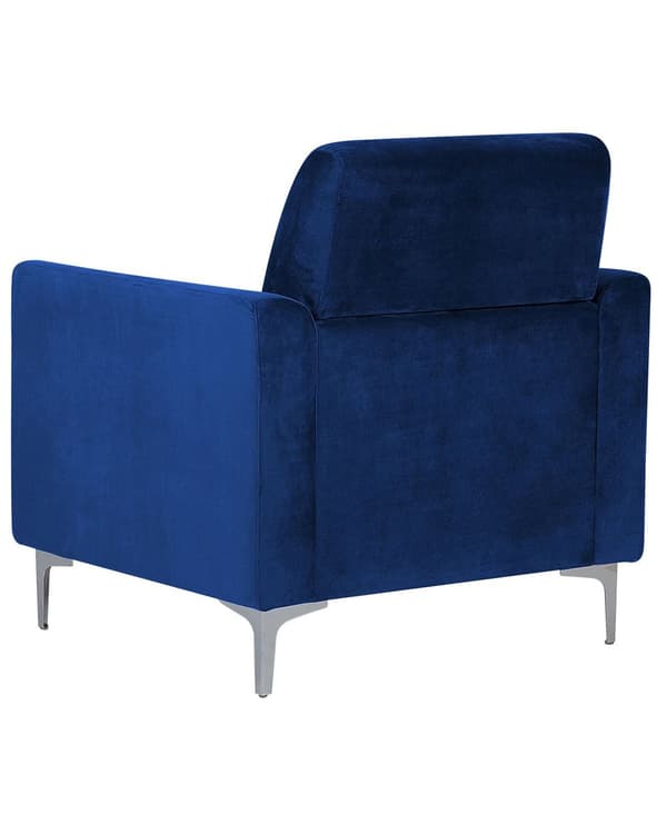 Lenestol Blå Fløyel 75 x 89 x 90 cm Tykk Stol Retro
